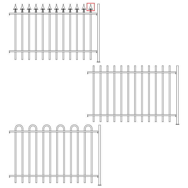 Tubular fencing with horizontal U profiles